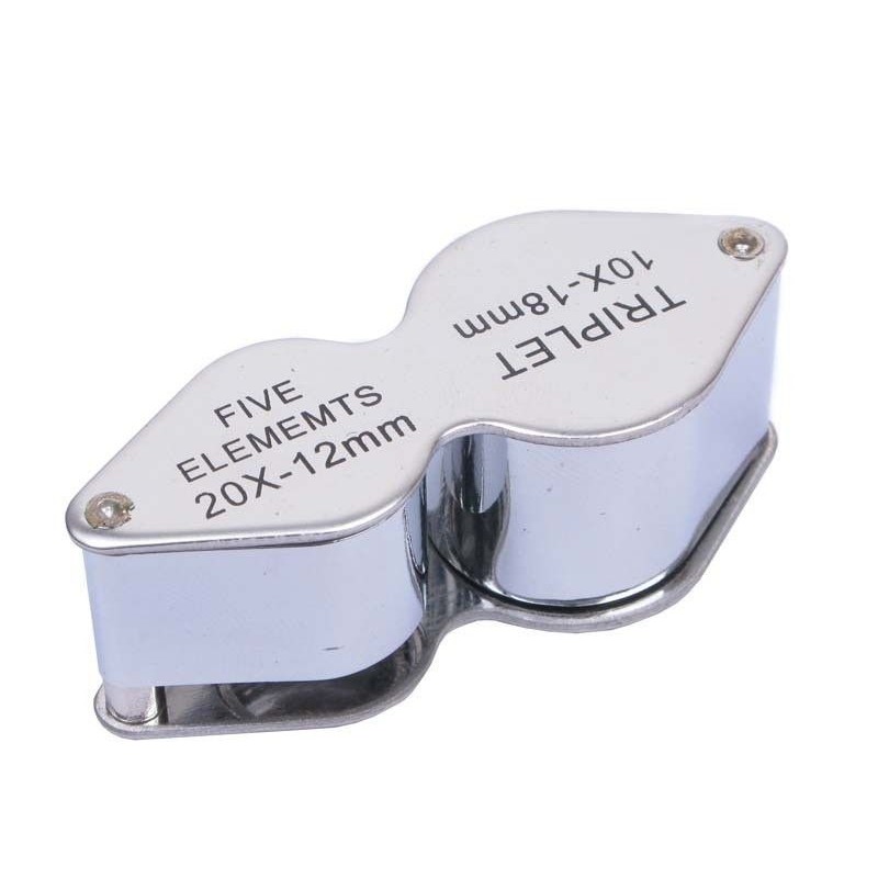 Lupa Geólogo Triplet Doble Lente Plegable 10X-18mm 20X-12mm