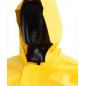 Chaqueta Impermeable Con Capucha y Cierre Broches Amarillo