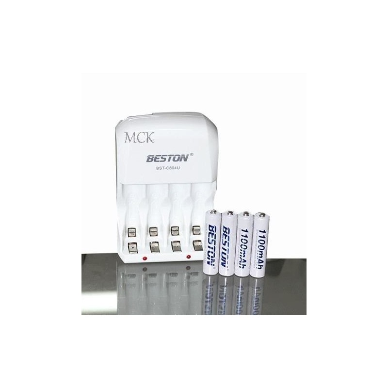 Cargador Beston Para Pilas AA/AAA Incleye 2 Pilas AA + 2 Pilas AAA REF BST-C804U