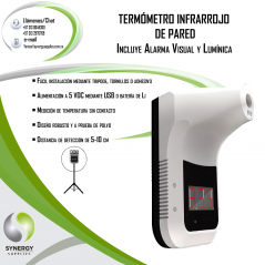 Termômetro de parede infravermelho com alarme visual e leve