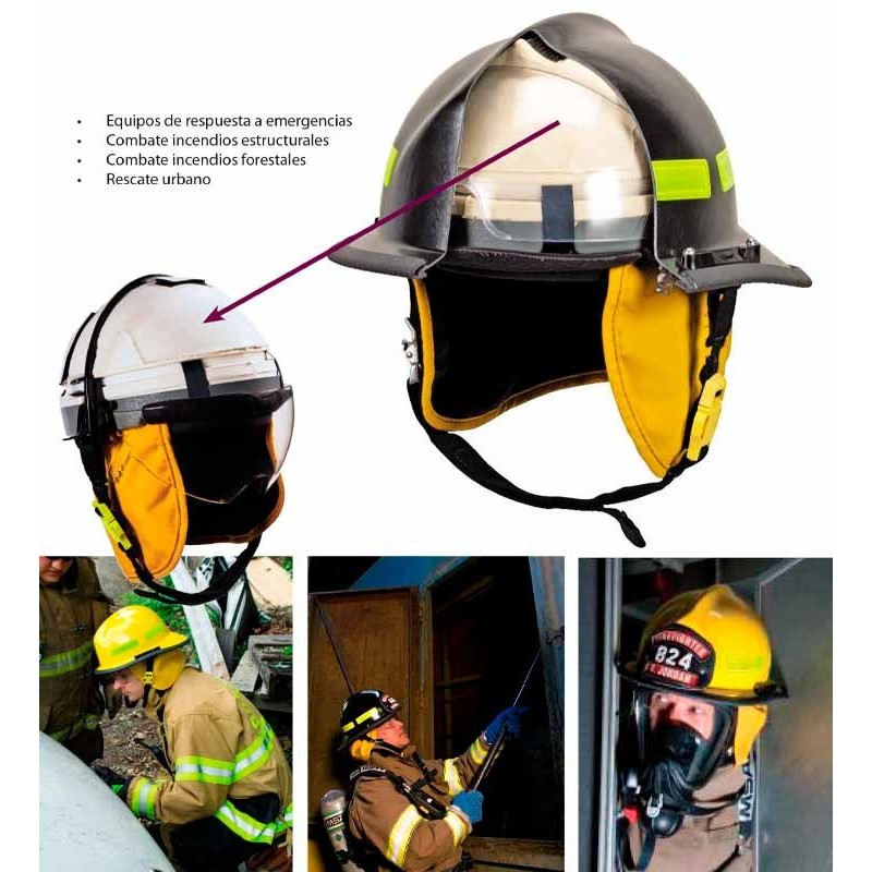 Capacete Bombeiro Crains Invader 664 Amarelo 10180839