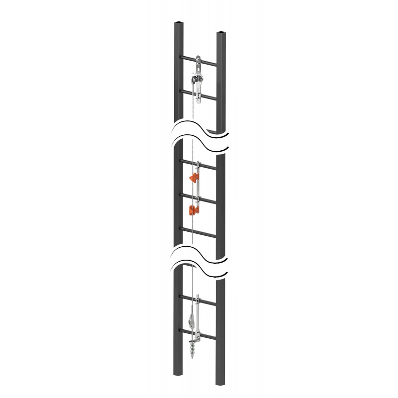 Línea De Vida Vertical Amortiguador Con Grip En La Cuerda