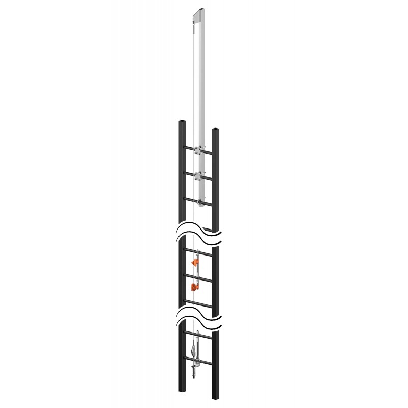 Línea De Vida Vertical Con Extensión De Escalera Amortiguador Con Agarre En Cuerda