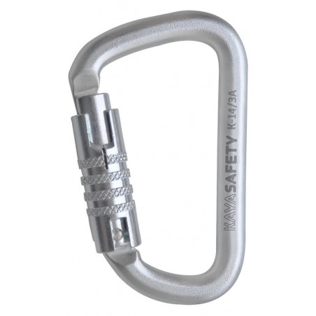 Kaya Safety-Carabiner de aço de grande bloco aberto ação tripl